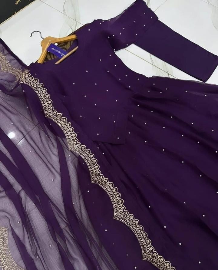 ✨ Fashion Studio Presents – Premium 3-Piece Embroidered Chiffon Maxi ✨
