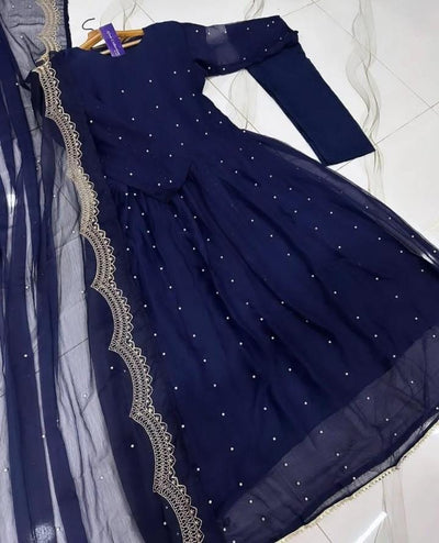 ✨ Fashion Studio Presents – Premium 3-Piece Embroidered Chiffon Maxi ✨