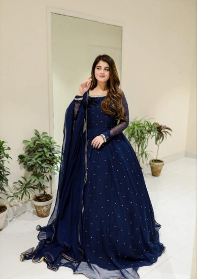 ✨ Fashion Studio Presents – Premium 3-Piece Embroidered Chiffon Maxi ✨