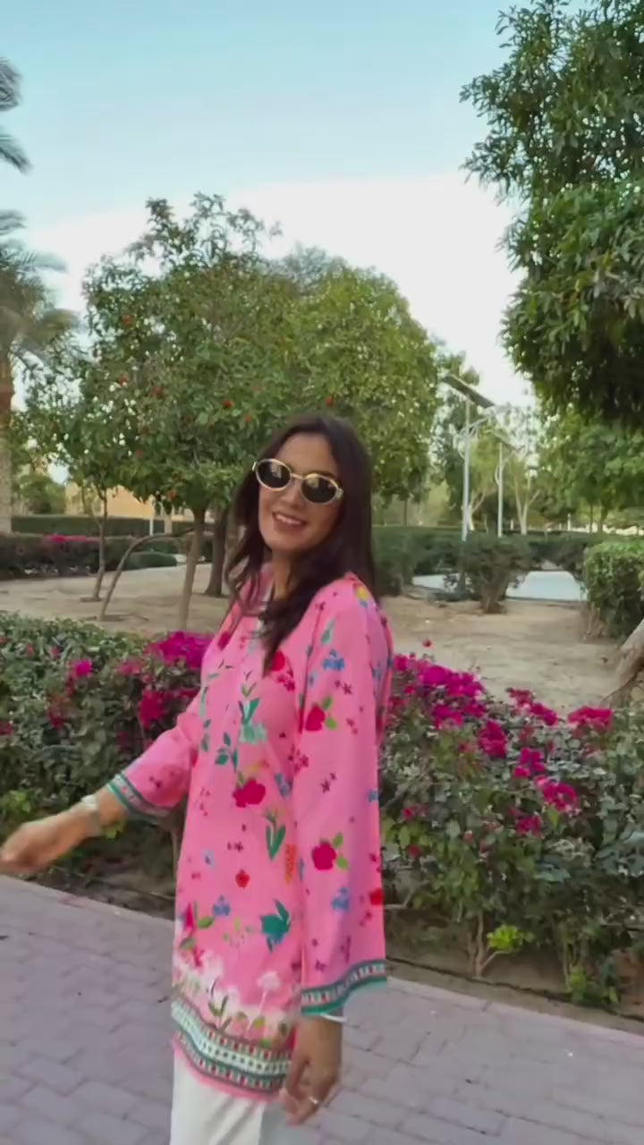 Bloomy Pink 2-Piece Lawn Co-Ord Set