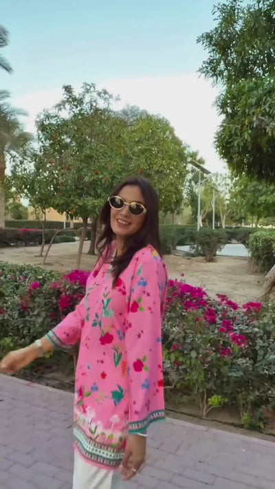 Bloomy Pink 2-Piece Lawn Co-Ord Set