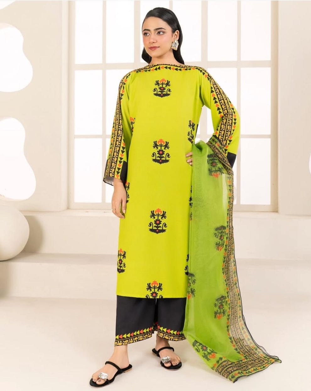 LIME LUXE - Vibrant 3pc Parrot Green Lawn Ensembles 💚