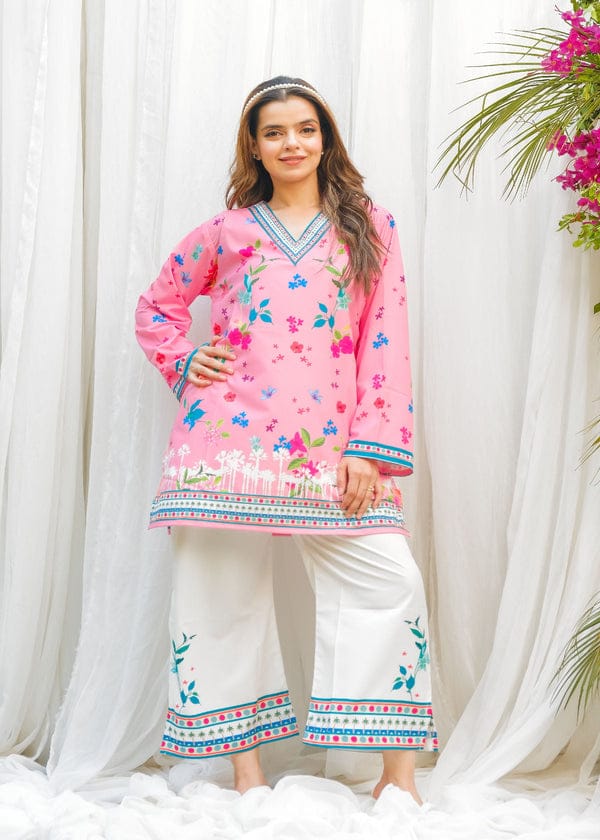 Bloomy Pink 2-Piece Lawn Co-Ord Set